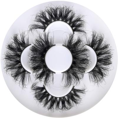 China 5 Bulk Lasheswholesale Natural Soft Packs With 25 Mm 3D Siberia Private Custom Packaging Artificial Silk Faux Mink Eyelash for sale