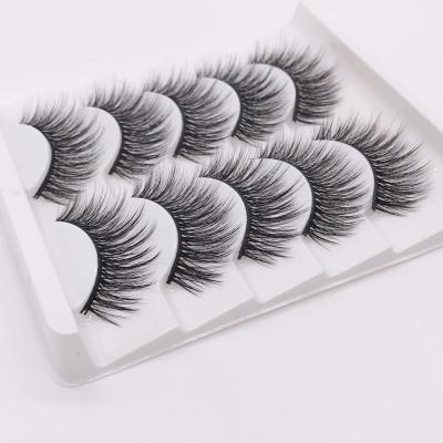 China Natural Pbt Fiber Individual Group Soft Silk Tape Holographic Gauze 5D Enlarged Eyes With Thick And Long False Eyelashes for sale