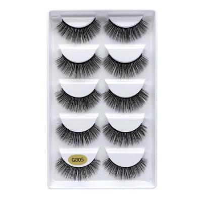 China 5Pair Thick Volume Mink Eyelash Eyelash Extension for sale