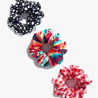 China MOQ 50 Anti-UV Personalized Design Custom Printed Matching Bikini Swimwear Hair Scrunchies for sale