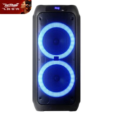 China 12 Inch PA Double Column Stage Digita Portable Acoustic Rechargeable Audio Loud Speaker Active Blue Wireless Trolley Combo Dolby Tooth for sale