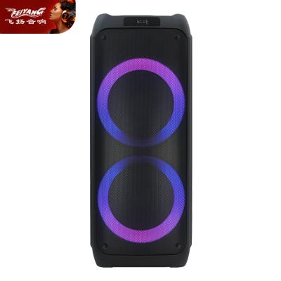 China Newest Phone Function Feiyang Trolley Speaker 12 Inch Active Party Speaker Clock Speaker With Circle Ring Light for sale