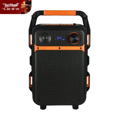 China LED New FEIYANG Mini 6 Inch Flashing Light FM DJ Music Rechargeable Battery Single Active High Fidelity Speaker With Strip for sale