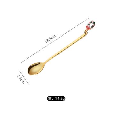 China Stainless Steel Navidad Noel Christmas Decoration Metal Spoons For Home Tableware Christmas 2020 Gifts for sale