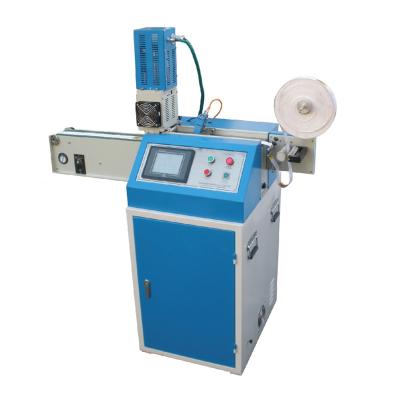 China Factory Ultrasonic Garment Nylon Taffeta Label Cutting Machine, Ultrasound Fabric Barcode Label Cutter for sale