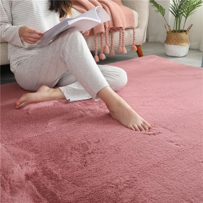 China Modern Ultra Soft Blankets For Bed Room Faux Rabbit Fur Living Room Nursery Rug For Kids for sale