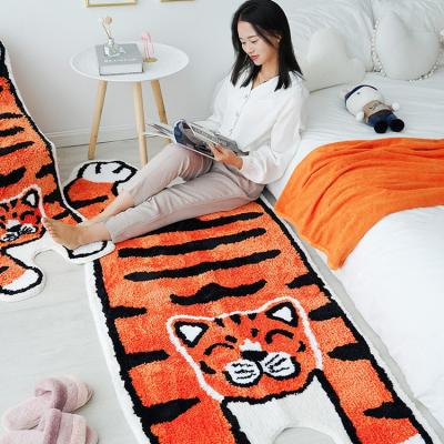 China Washable Custom Logo Design Non-SlipTPR Shaggy Cut Polyester Backing Soft Microfiber Blanket Mat for sale