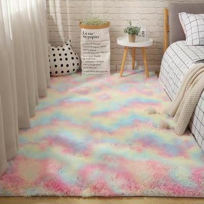 China Shaggy Rainbow Shaggy Rugs Customized Colorful Home Bedroom Living Room Rug Colorful Area Rug for sale