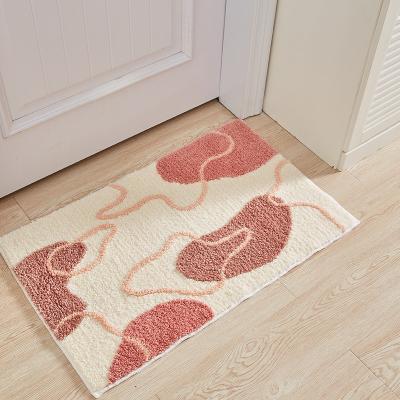 China Best Selling Jacquard Printing Floor Mat Bathroom Non Slip Mat Washable Geometric Entrance Floor Mat Indoor Floor Mat for sale