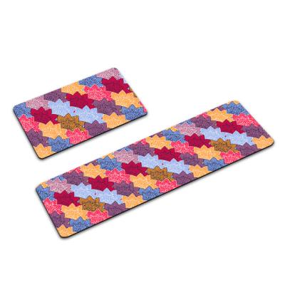 China Modern Home Washable Decorative 3D Anti Slip Anti Fatigue Printed Geometric Kitchen Blanket Rug for sale