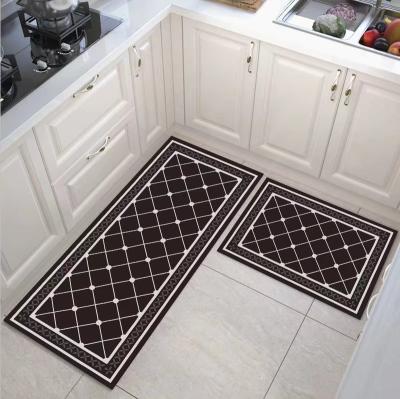 China Anti Slip Design Polyester Kitchen Mat Set Custom Printed Flooring For Kitchen Mat for sale