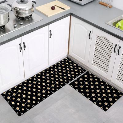 China Non-Slip Custom Design Polyester Kitchen Mat Covers Printed Kitchen Cover Set Polyester Door Mats for sale