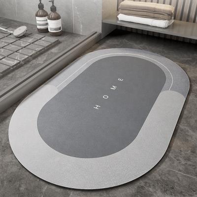 China Washable Diatom Mud Floor Mat Anti-Slip Absorb Diatomite Earth Bath Mat for sale