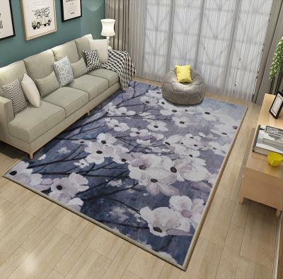 China 3d Flower Floor Area Rugs Custom Anti Slip Carpet Polyester Anti Slip Living Room Carpet Covers for sale