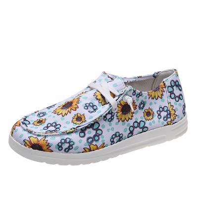 China Fashion Trend High Quality Low Cut Flat Floral Canvas Shoes Women Casual Sneaker For Women And Girl for sale