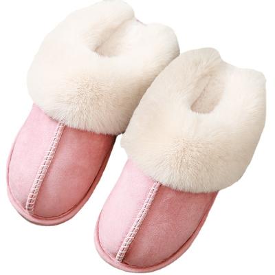 China 2021 Light Weight Hot Sale Men's Winter Plush Soft Fluffy Home Slippers Plush Rabbit Faux Fur Slippers For Women for sale