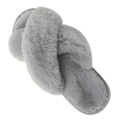 China Fashion Trend Women's Soft Plush Lightweight Bedroom Slippers Anti-skid Open - Toe Cozy Indoor Outdoor Slippers for sale