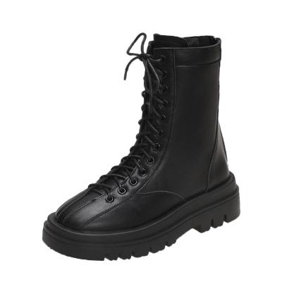 China Women's Waterproof Luxury Boots Adjust Toe Lace Up Martin Boots Retro Chelsea Boots For Female for sale