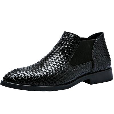 China Causal Deodorization Fashion Stylish Shoes Men For ELgant Handwoven Sock Leather Chelseas Mens Custom Made for sale