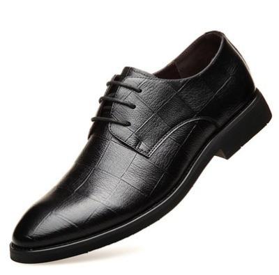 China 2021 Anti-odor Classic Black Lace Up Stylish Shoes For Men's Square Shape Leather Stylish And Oxford Shoes for sale