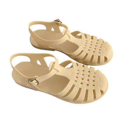 China 2021 Trend Fashion Hot Sale Custom Made Sandals Summer PVC Hollow Jelly Sandals Soft For Girls for sale