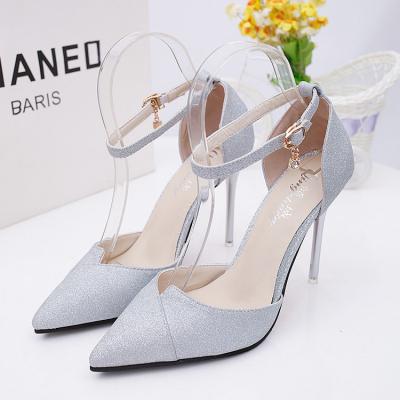 China New arrivals of 2021 fashion trend woman sandals silver stiletto heels for ladies stylish high-toe sandals for sale