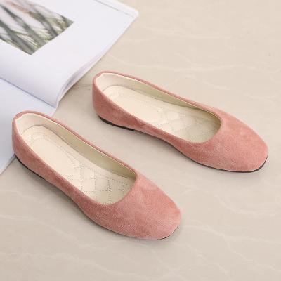 China Ultra Light Flat Nursing Shoes Adjust Toe Faux Suede Slip On Loafer Women Flats for sale