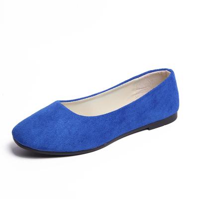 China Flat Korean Style Sweated Slip On Style Walking Shoes Women Adjust Toe Faux Suede Flats For Female for sale