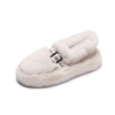 China Updraft Warmest Winter Luxury Plush Comfortable Shoes Adjust Toe Mules Woman Winter Furry Muller Shoes for sale