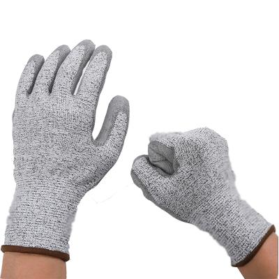 China Durable 15 gauge hand protection cut resistance PU nitrile coating safty and HPPE work gloves for sale