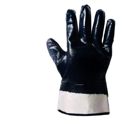 China Durable 2021 Oil Resistance Nitriles Fully Coated Jersey Liner Safety Cuff Work Gloves for sale