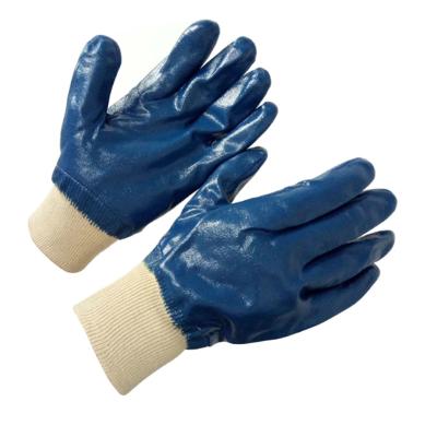 China Durable Wholesale Anti - Oil Safety Gloves Nitrile And Cotton Dipped Hands Working Gloves for sale