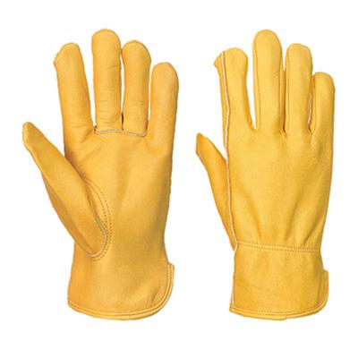 China Fashion Driver Durable Goatskin Leather High Quality Quilted Safty Gloves for sale