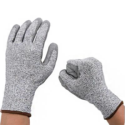 China CE Durable Seamless Mechanic Hppe Mechanic Work Safety Working PU Cut Proof Anti Cut Resistant Work Glove for sale