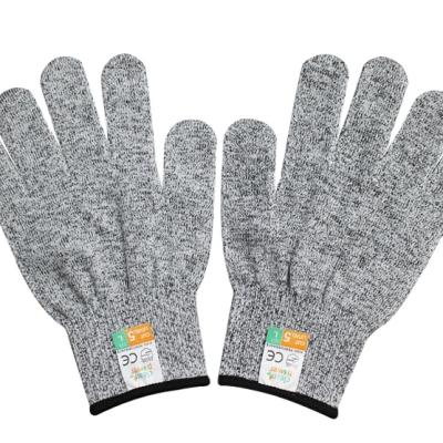 China Anti-Cut Level 5 Anti-Cut HPPE Knit Protective Kitchen Anti-Scratch Glass Waist Safety Garden Work Gloves for sale