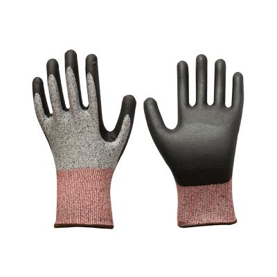 China Portable Industrial Work Durable Safty Hand Protection Cut Resistance HPPE And Nitrile Work Gloves for sale