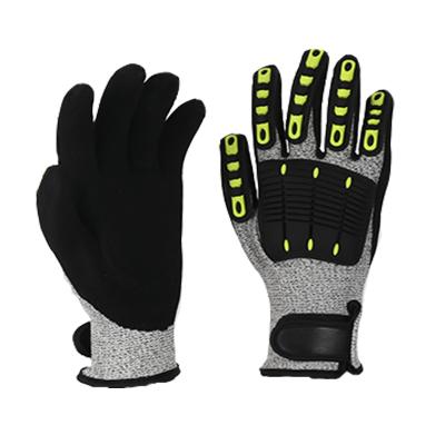 China Durable Cut Resistant, Anti-vibration HPPE, TPR And Nitrile Work Safety Protection Gloves for sale