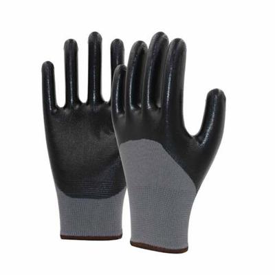 China Durable Durable Polyester And Nitrile Cut Safety Protection Working Gloves For Construction for sale