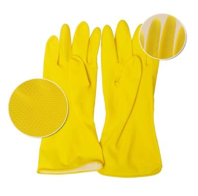 China Durable Natural Waterproof Thick Oval Household Safety Cleaning Working Rubber Gloves Latex for sale