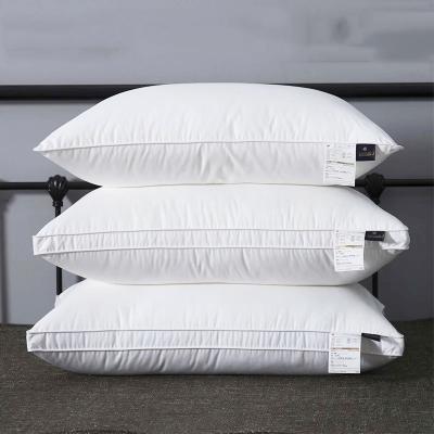 China Imported 100% Memory Hotel Cotton Pillow Custom Luxury Fill Down High Gram Weight Neck Bed Pillows for sale