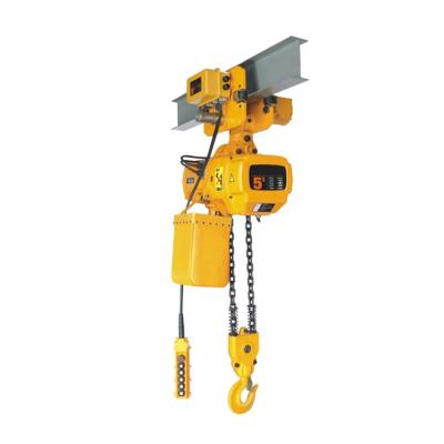 China Hotels Electric Chain Hoist With Electric Trolley 0.5Ton 1 Ton 2ton 3ton 5ton HHBD Type for sale