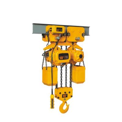 China Hotels 10 Ton Electric Chain Hoist With Electric Trolley HHBD Type / Electric Chain Pulley Block for sale