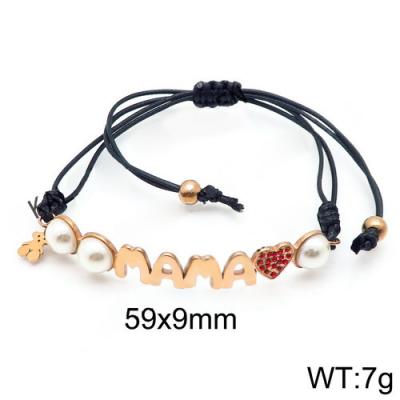 China Wholesale Trendy Cute Trendy Touse Bear Stainless Steel Woven Adjustable Woven Bracelets For Women Men Jewelry for sale