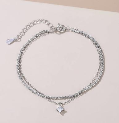 China Hot Sale 925 Sterling Silver Adjustable CZ Bangle Wholesale TRENDY for sale