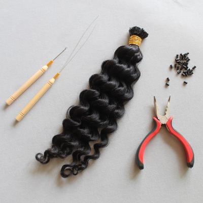 China Micro Curly Curly Indian Raw Hair Micro Link I Tip Extension 100% Afro Kinky Curly Wavy Curly Hair Straight for sale