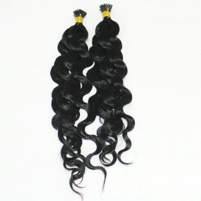 China Natural Indian Raw Virgin Human Hair Micro Wave Link I Tip Extension Natural Wave 10-30inches for sale