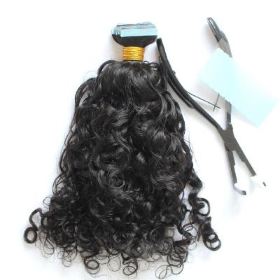 China Burmese Water Wave Water Wave Tape In Hair Extension Raw Indian Virgin Hair No Tangle No Shedding No Smell for sale