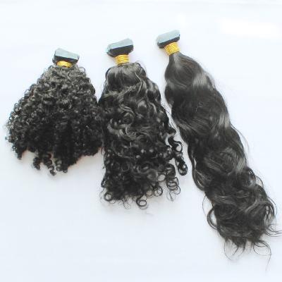 China Curly Curly Steam Textured Tape In Raw Indian Hair Extension Hair Curly Wavy for sale