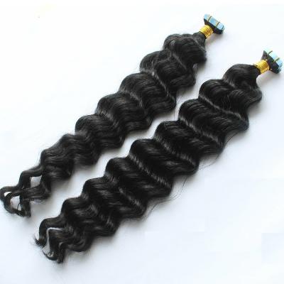 China Loose Wave Wavy Loose Wave Tape In Hair Extension Cuticle Aligned Unprocessed Indian Hair for sale