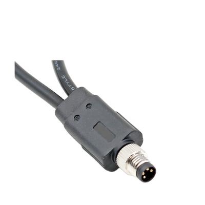 China Automotive M8 4 Pin Male Circular Sensor Connector Molded Y Splitter Type 26AWG x 4C PUR Cable Meet IP67 For Automotive Singnals for sale